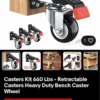 Casters Kit 60 Heavy Duty Retractable Bench Wheels